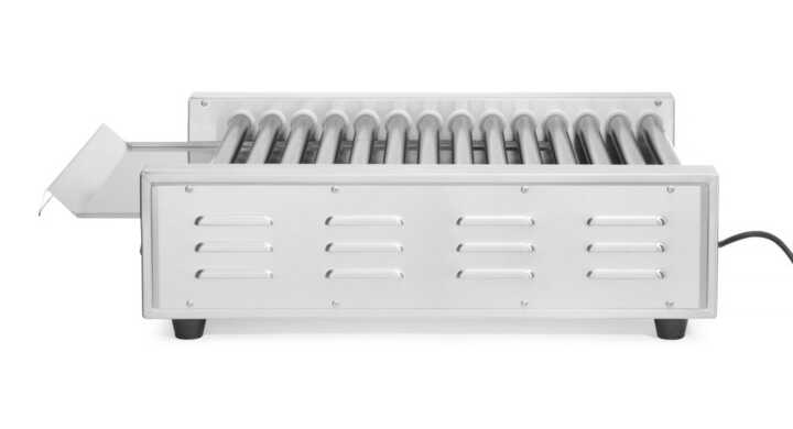 Grelhador de salsichas rotativo - duas zonas, 14 rolos, 230V/1480W, 520x650x(H)176mm