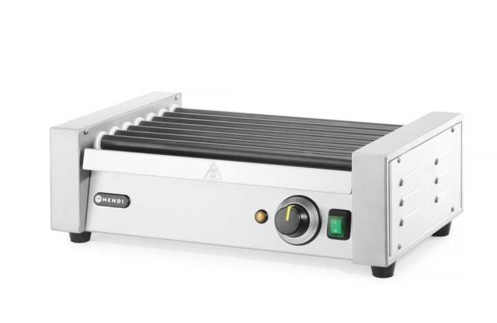 Grelhador de salsichas rotativo - uma zona, 7 rolos, 230V/740W, 525x365x(H)176mm
