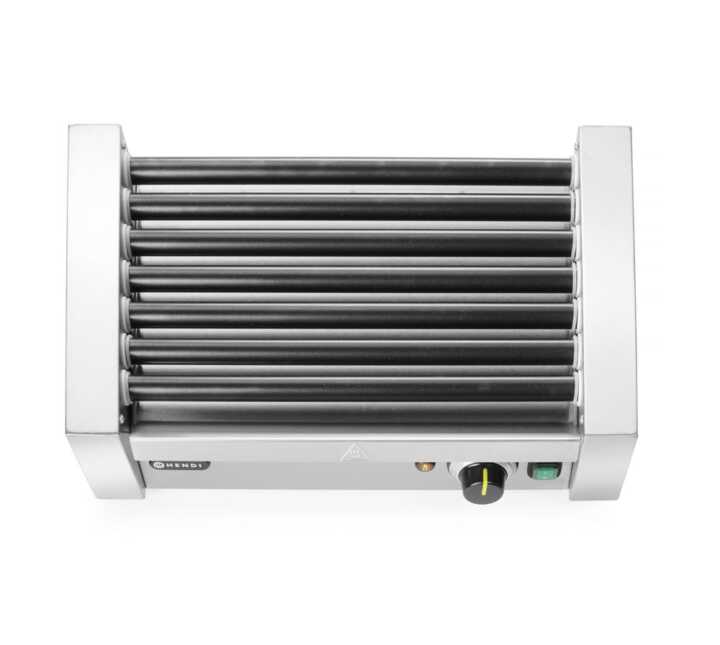Grelhador de salsichas rotativo - uma zona, 7 rolos, 230V/740W, 525x365x(H)176mm