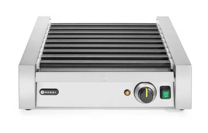 Grelhador de salsichas rotativo - uma zona, 9 rolos, 230V/940W, 520x425x(H)175mm