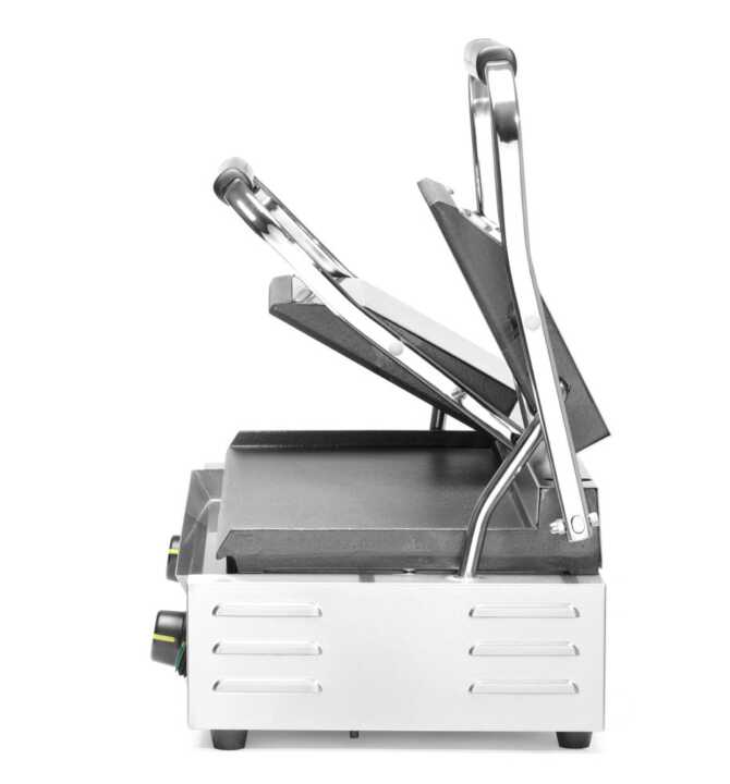 Grelha de contacto - versão dupla, parte superior canelada e fundo liso, 230V/3600W, 570x395x(H)510mm