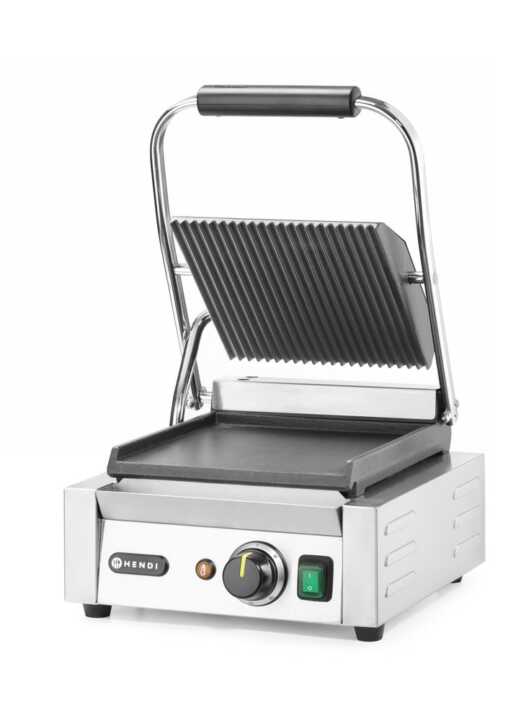 Grelha de contacto - versão simples, parte superior canelada e fundo liso, 230V/1800W, 310x400x(H)510mm