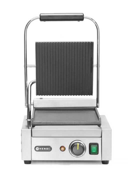 Grelha de contacto - versão simples, parte superior canelada e fundo liso, 230V/1800W, 310x400x(H)510mm