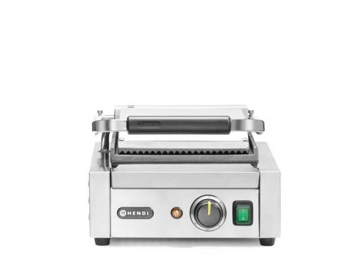 Grelha de contacto - versão simples, parte superior canelada e fundo liso, 230V/1800W, 310x400x(H)510mm