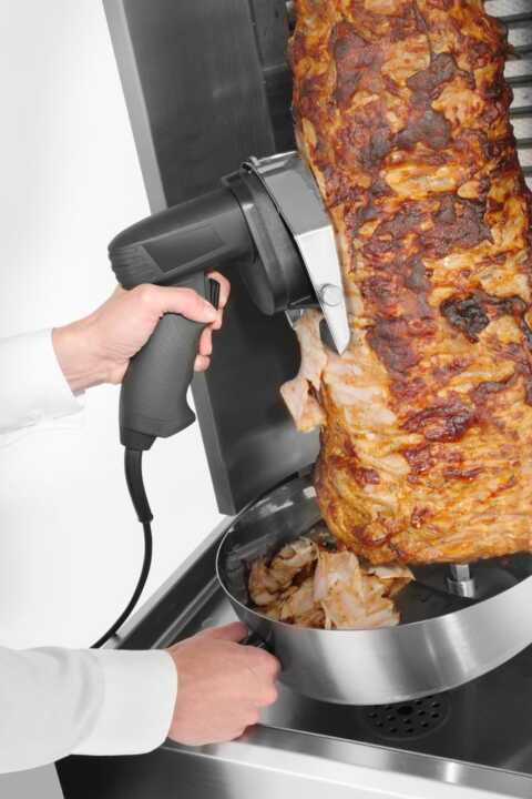 Faca elétrica para kebab, 230V/80W, 262x134x(H)189mm