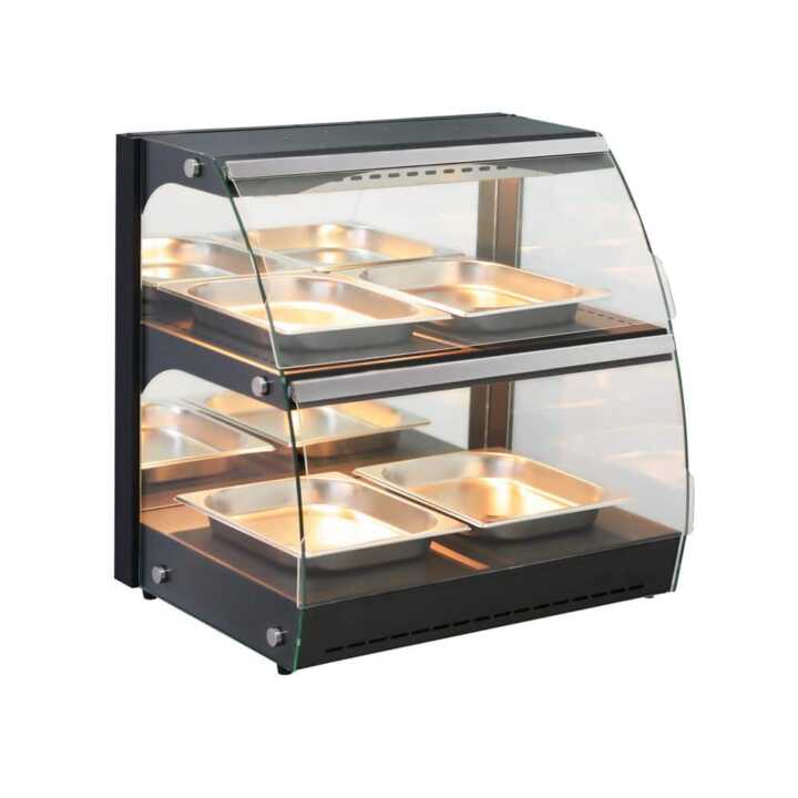 Expositor de bancada aquecido a quartzo, 230V/560W, 650x485x(H)630mm