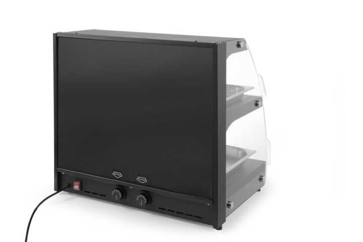 Expositor de bancada aquecido a quartzo, 230V/560W, 650x485x(H)630mm