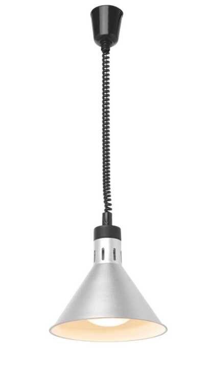 Candeeiro de aquecimento cónico, Prateado, 230V/250W, ø275x(H)250mm