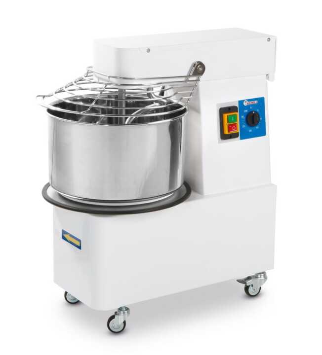 Misturador em espiral com cabeça e taça fixas, 56 kg/h, 16L, 400V/750W, 378x690x(H)730mm