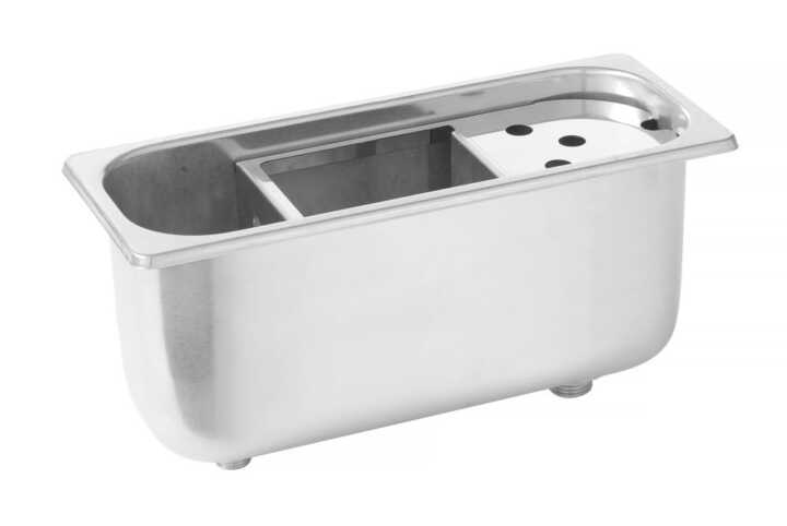 Recipiente para lavagem de colheres de gelado, 270x111x(H)115mm