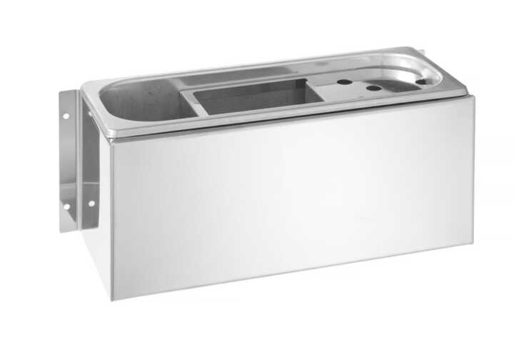 Recipiente para lavagem de colheres de gelado, 270x111x(H)115mm