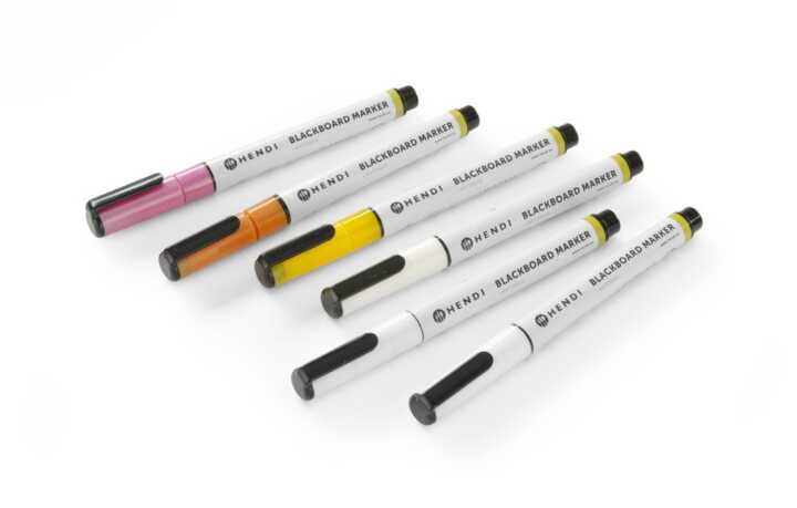 Marcadores para quadro preto 1mm, Marcadores: 3 brancos, 1 rosa, 1 amarelo e 1 de bronze, 6 pcs
