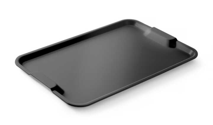 Tabuleiro em polipropileno, Euronorm, com pegas, Cinzento-claro, 530x370x(H)28mm