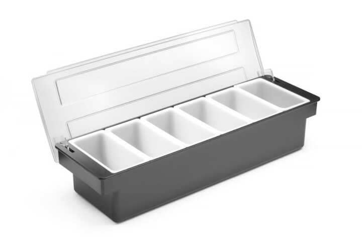 Caixa para ingredientes - 6 compartimentos, 480x150x(H)100mm