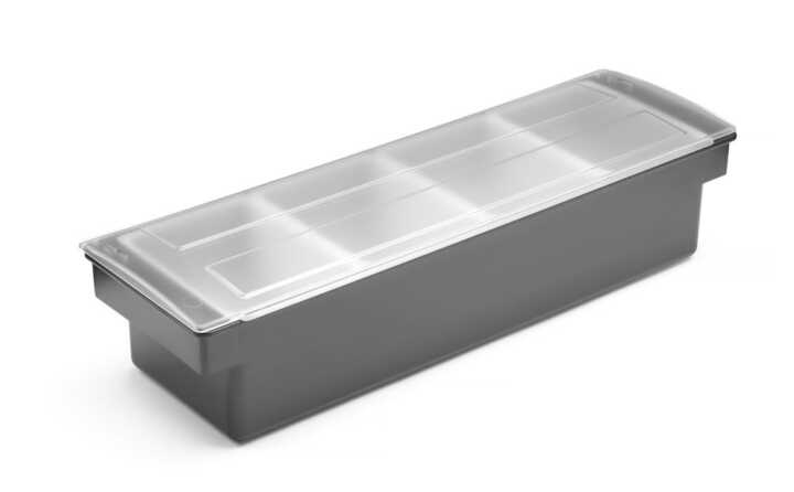 Caixa para ingredientes - 4 compartimentos, 480x150x(H)100mm