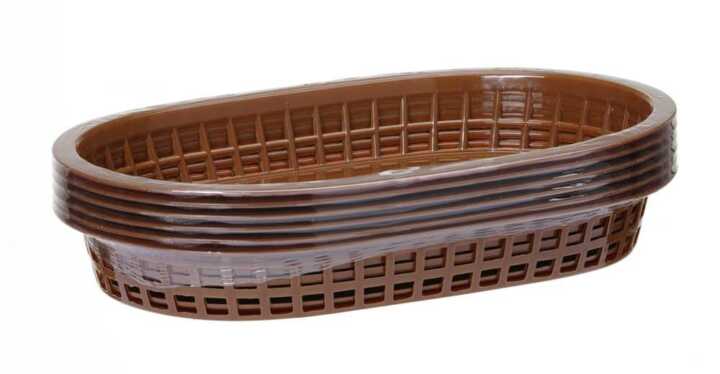 Cesto para pão, oval, Castanho, 6 pcs. , 275x175x(H)38mm