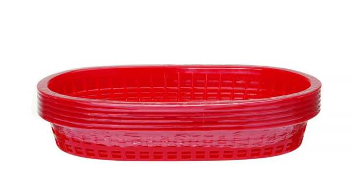 Cesto para pão, oval, Vermelho, 6 pcs. , 275x175x(H)38mm