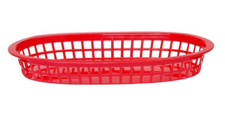 Cesto para pão, oval, Vermelho, 6 pcs. , 275x175x(H)38mm