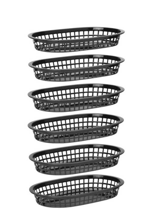Cesto para pão, oval, Preto, 6 pcs. , 275x175x(H)38mm