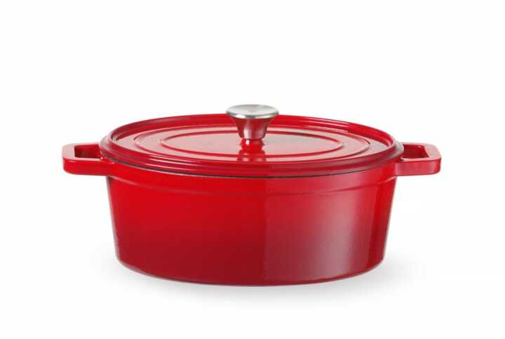 Caçarola de ferro fundido esmaltado, 4,4L, Vermelho, 365x290x(H)115mm