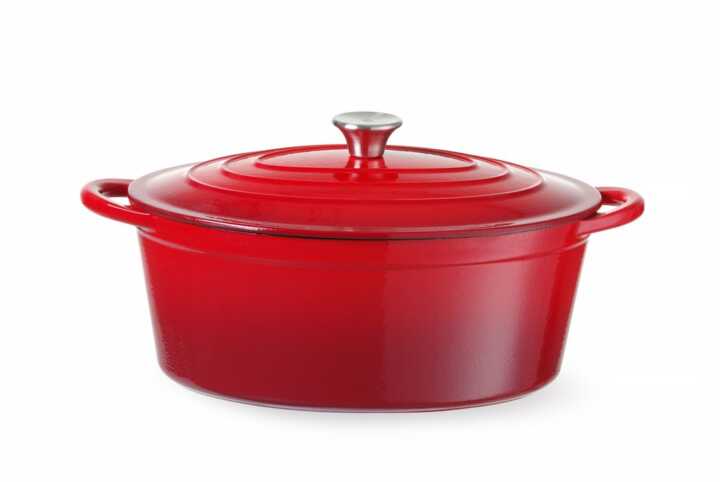 Caçarola de ferro fundido esmaltado, 6,88L, Vermelho, 405x255x(H)134mm