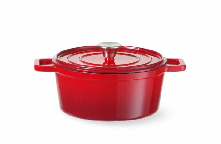 Caçarola de ferro fundido esmaltado, 4,4L, Vermelho, 365x290x(H)115mm