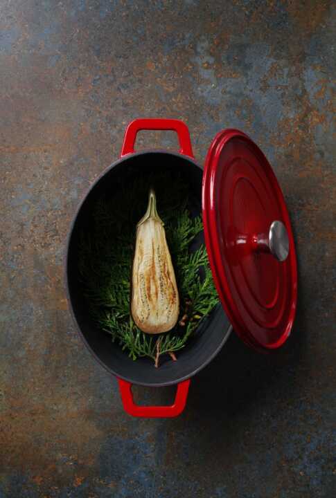Caçarola de ferro fundido esmaltado, 4,4L, Vermelho, 365x290x(H)115mm