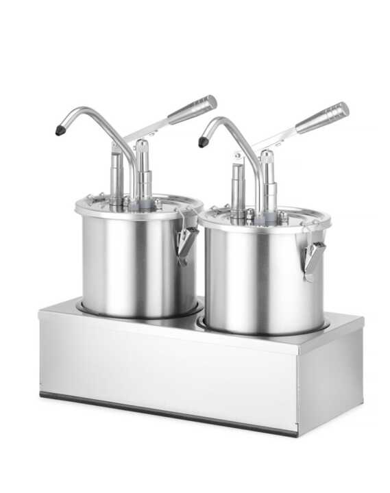 Conjunto de 2 recipientes para molhos em aço inoxidável com dispensador, 9L, 400x200x(H)440mm