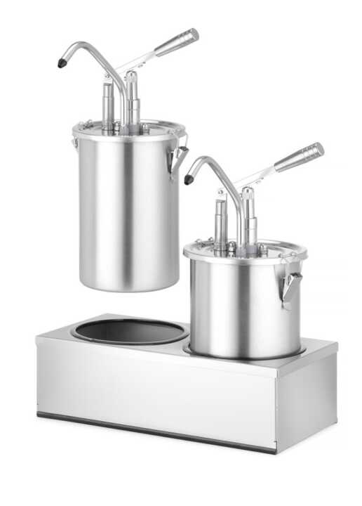 Conjunto de 2 recipientes para molhos em aço inoxidável com dispensador, 9L, 400x200x(H)440mm