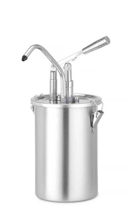 Recipiente para molhos em aço inoxidável com dispensador, 4,5L, ø180x(H)420mm