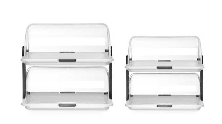 Expositor com tampa basculante Roll top - dobro, 465x310x(H)410mm