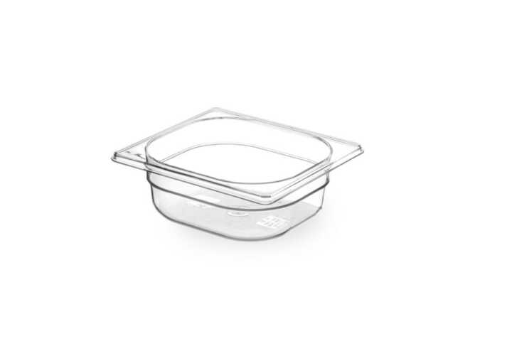 Recipiente Gastronorm 1/6, GN 1/6, 1L, Transparente, 176x162x(H)65mm