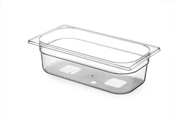 Recipiente Gastronorm 1/3, GN 1/3, 4L, Transparente, 325x176x(H)100mm