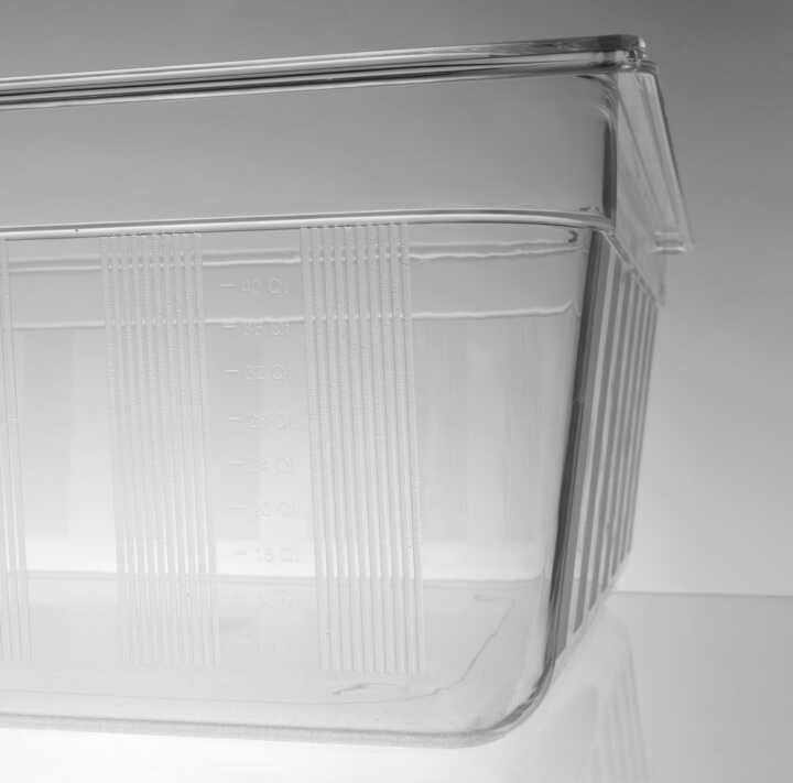 Recipiente Gastronorm 2/1, GN 2/1, 58L, Transparente, 650x530x(H)200mm