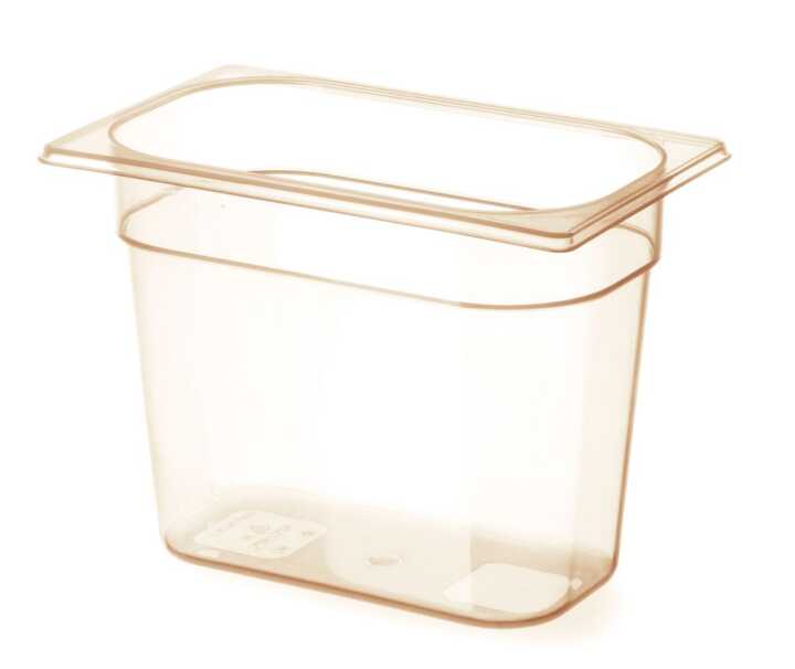Recipiente GN 1/4, resistente a altas temperaturas, GN 1/4, 3,8L, Transparente, 265x162x(H)150mm