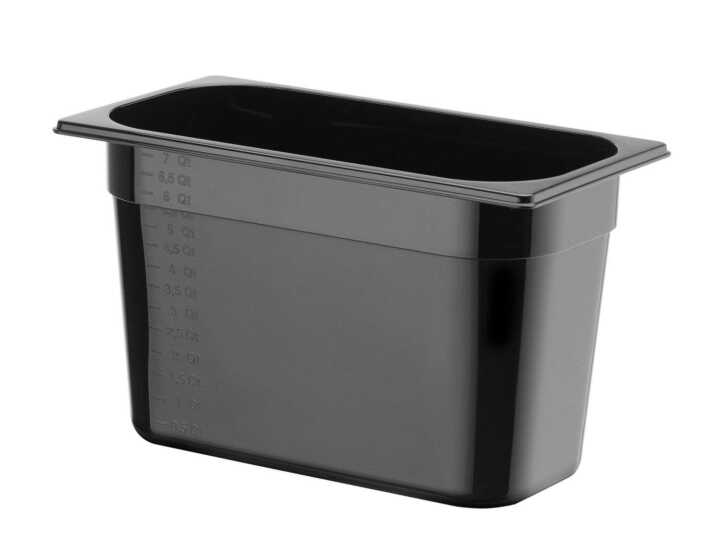 Recipiente Gastronorm 1/3, GN 1/3, 5,7L, Preto, 325x176x(H)150mm