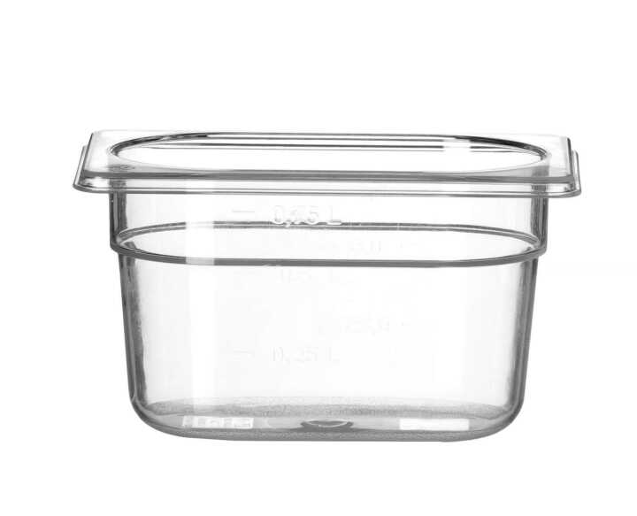 Recipiente Gastronorm 1/9, GN 1/9, 1L, Transparente, 176x108x(H)100mm