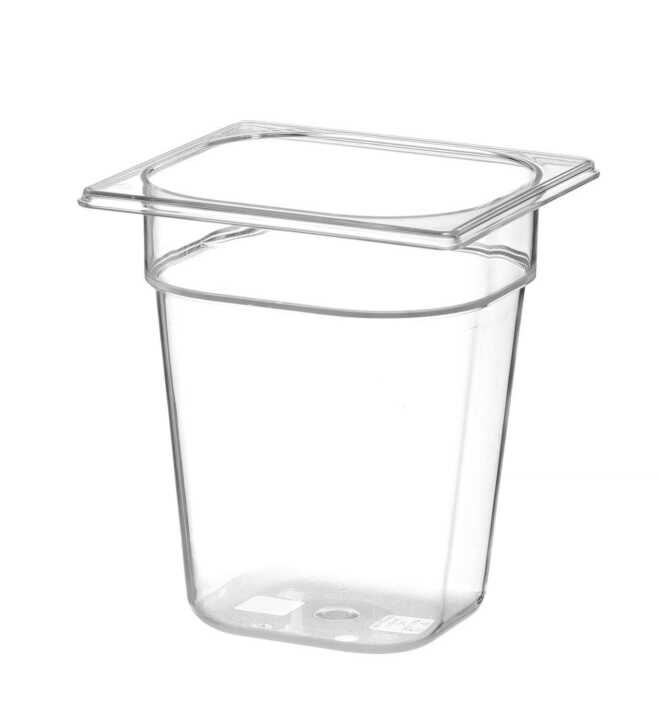 Recipiente Gastronorm 1/6, GN 1/6, 3,4L, Transparente, 176x162x(H)200mm