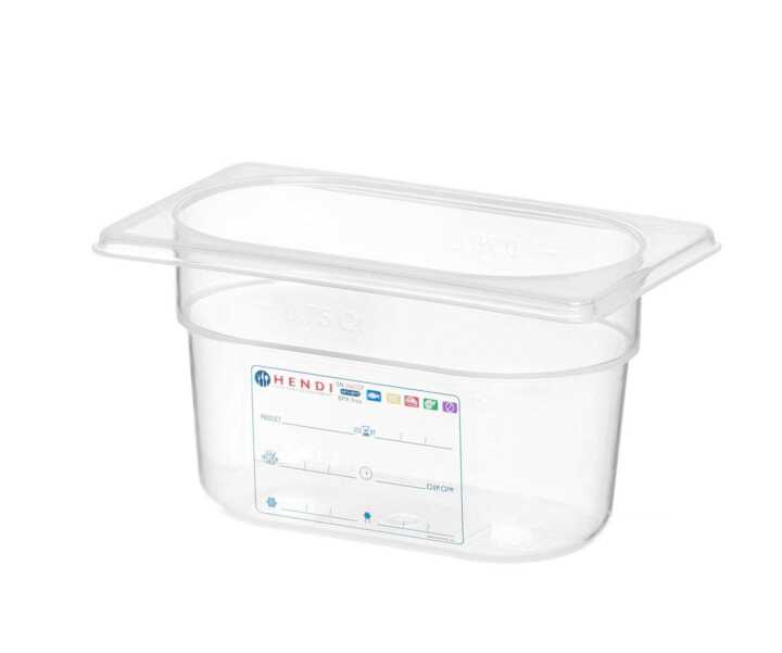 Recipiente Gastronorm 1/9, GN 1/9, 0,6L, Transparente, 176x108x(H)65mm