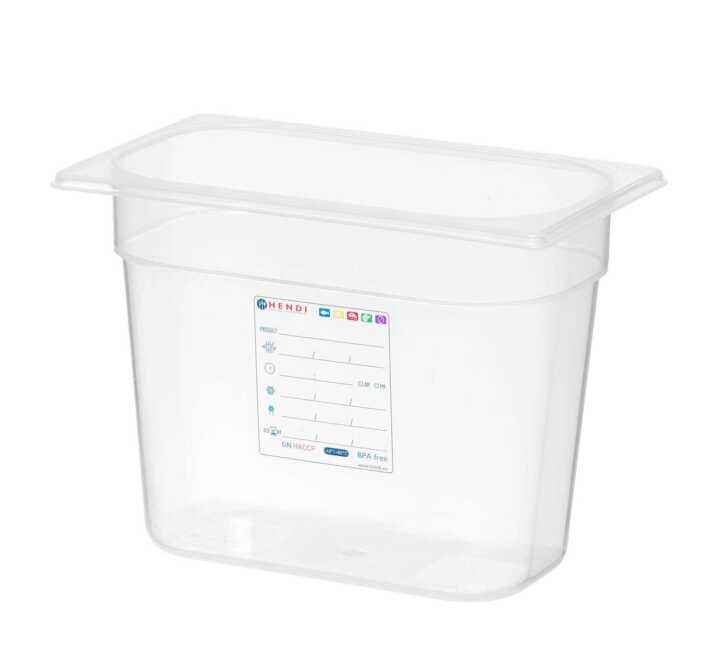 Recipiente Gastronorm 1/4, GN 1/4, 2,8L, Transparente, 265x162x(H)100mm