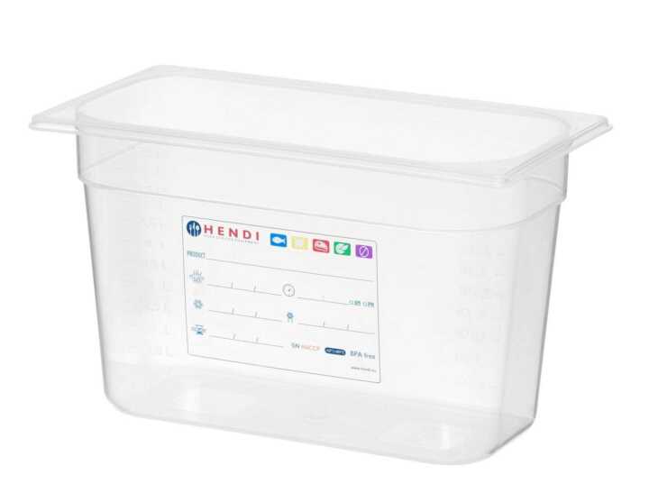 Recipiente Gastronorm 1/3, GN 1/3, 4L, Transparente, 325x176x(H)100mm