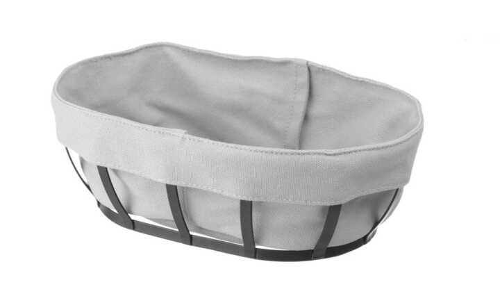 Cesto de pão com saco, oval, 250x160x(H)75mm