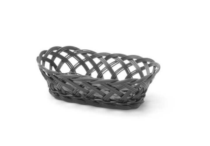 Cestos com laterais em tecido, oval, Preto, 225x130x(H)55mm