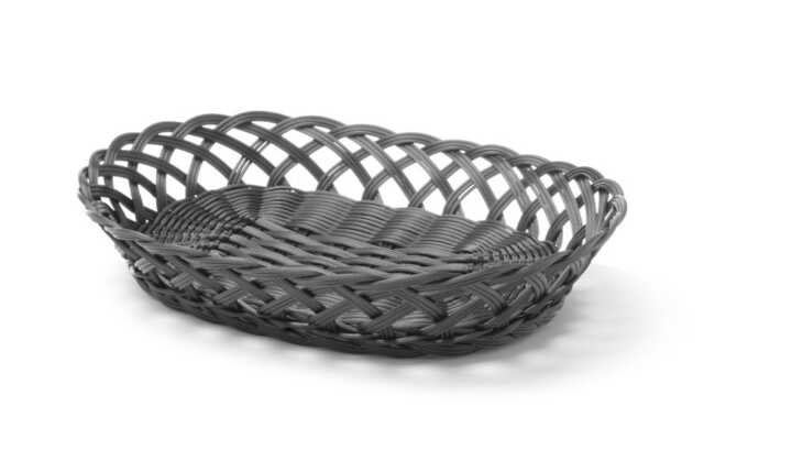 Cestos com laterais em tecido, oval, Preto, 320x230x(H)55mm