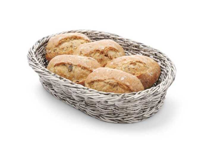 Cesto de pão oval, Cinzento-claro, 190x120x(H)60mm