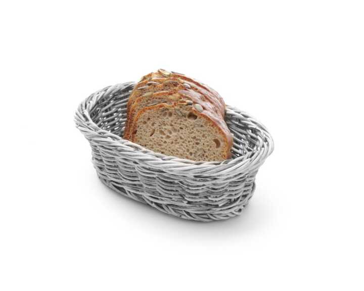 Cesto de pão oval, Cinzento-claro, 190x120x(H)60mm