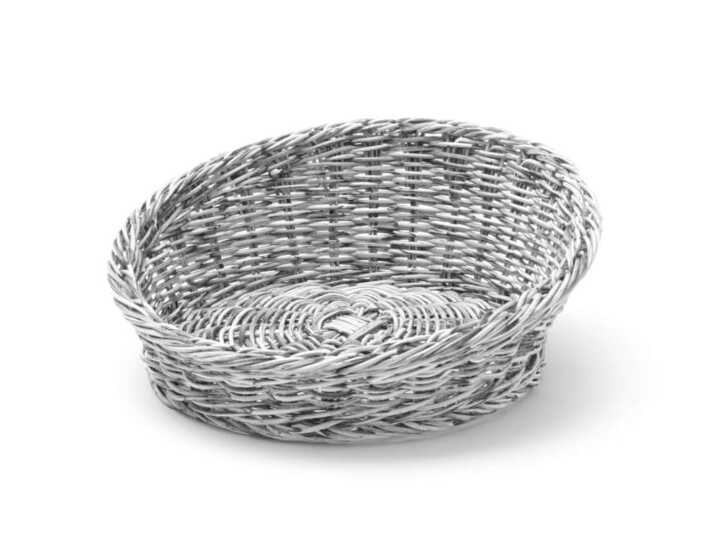 Cesto de padaria angular redondo, Cinzento-claro, ø310x(H)120mm