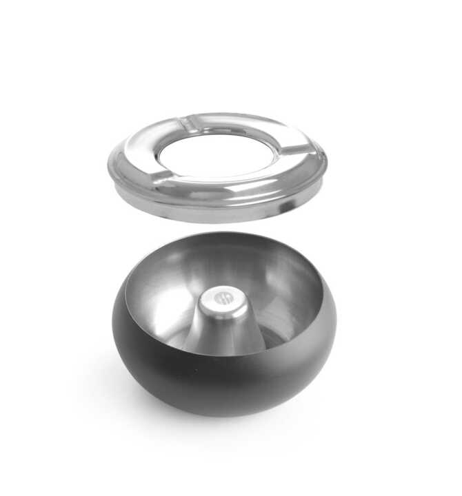 Cinzeiro redondo preto, ø105x(H)58mm