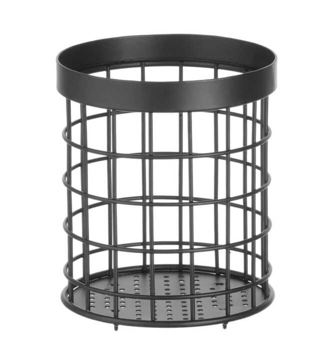 Cesto para talheres preto, ø120x(H)150mm