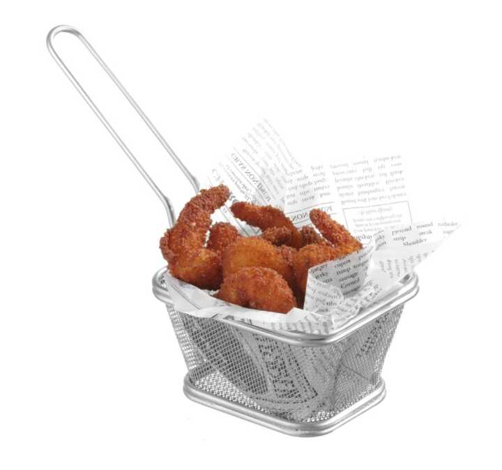 Miniaturas de cesto de fritar empilháveis, 105x90x(H)60mm